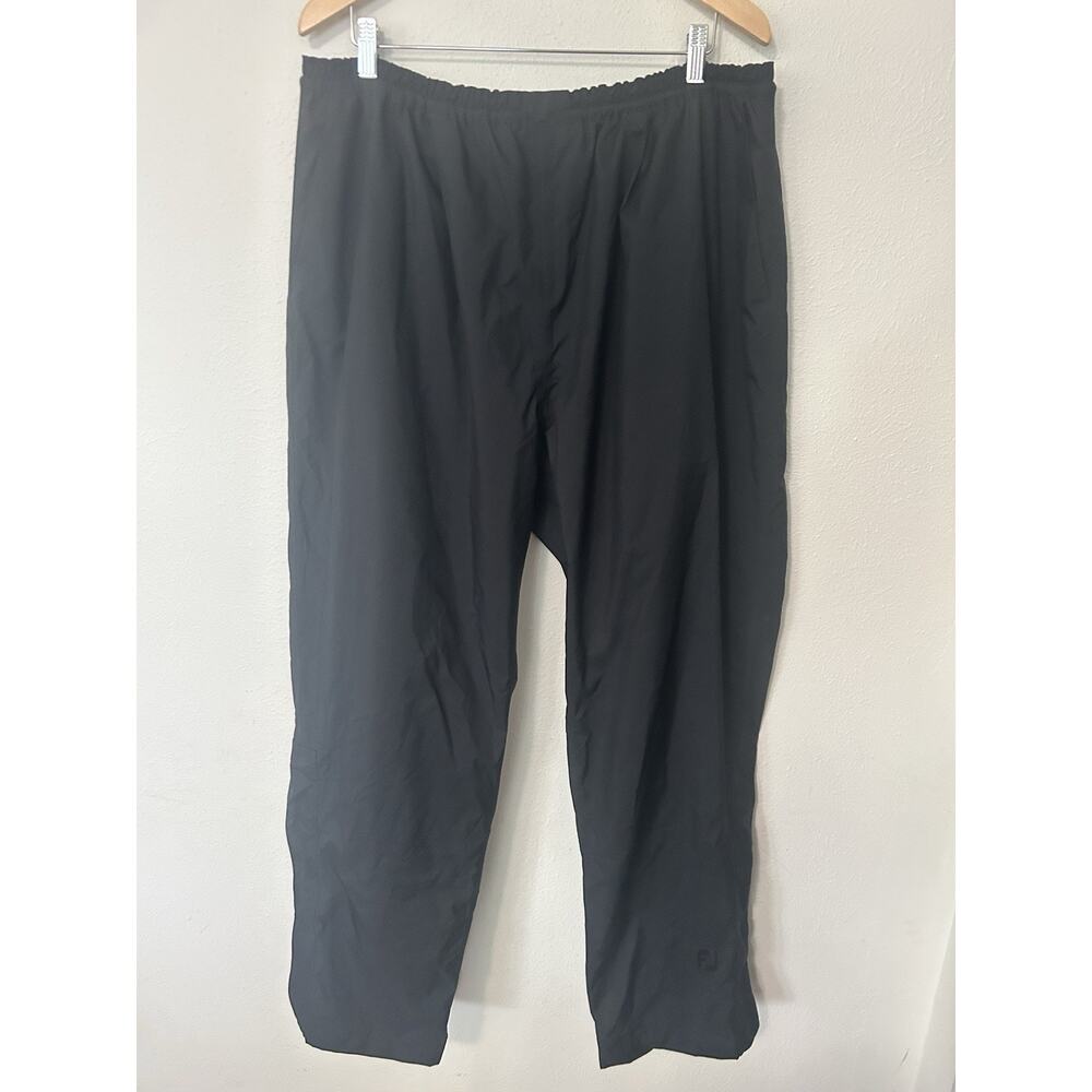 FootJoy FJ Dryjoys Black Rain Wind Weather Waterproof Golf Pants Mens XXL‎ Zip